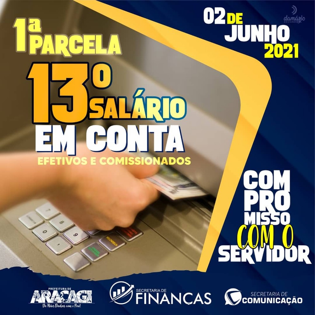 Prefeitura de Araçagi paga a primeira parcela do 13° salário para efetivos e comissionados nesta quarta (02)