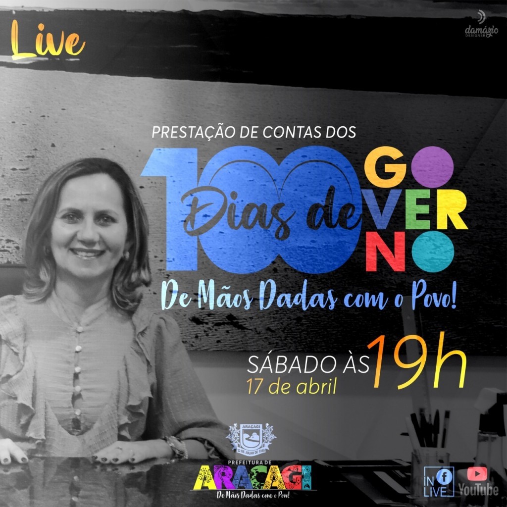 Prefeitura de Araçagi realizará no próximo sábado (17), a "Live dos 100 dias governo"