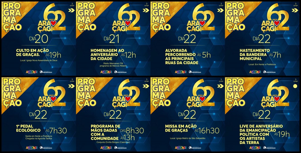 Programação dos 62 anos de Emancipação Politica de Araçagi