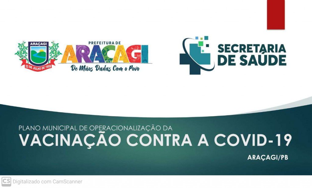 Conheça o Plano Municipal de Vacinação contra a COVID-19 de Araçagi