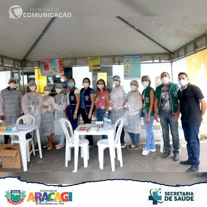 Secretaria de Saúde realizou ação contra o COVID-19  na feira de Araçagi