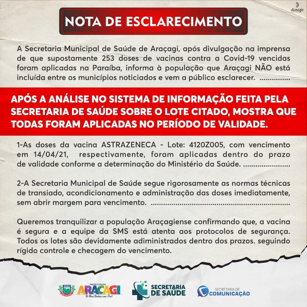 NOTA DE ESCLARECIMENTO