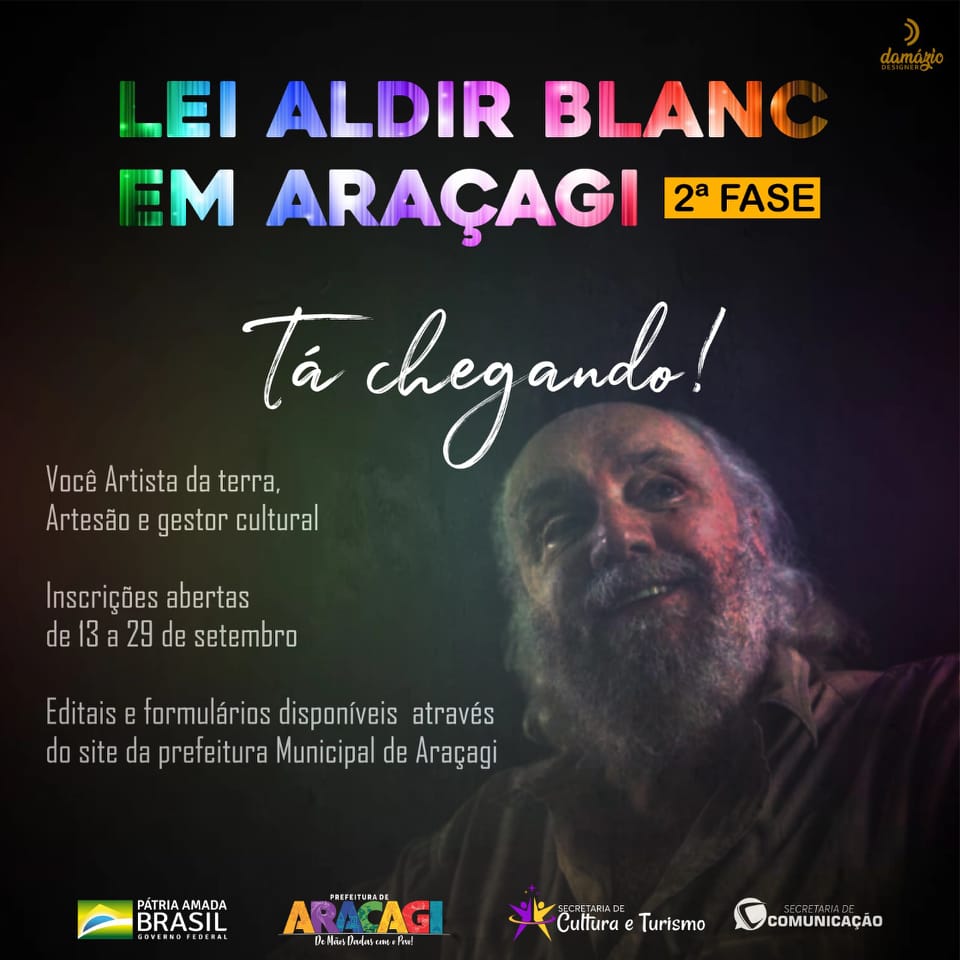 Prefeitura divulgou editais e abriu as inscrições da Lei Aldir Blanc 2021 nesta segunda (13), veja como se inscrever