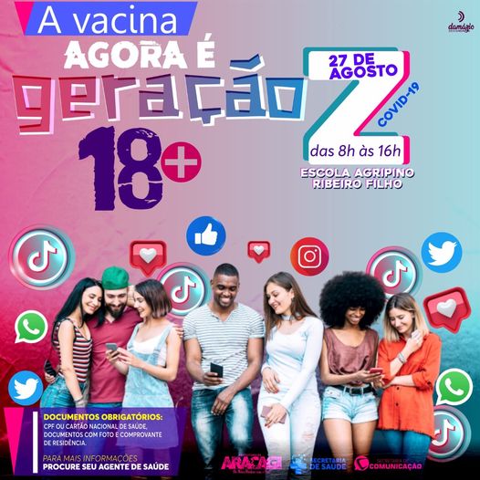 Araçagi irá iniciar vacinação contra a COVID-19 para pessoas com 18 anos ou mais já na próxima sexta dia 27